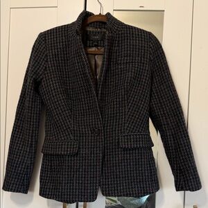 J. Crew Charcoal and Black Houndstooth Blazer